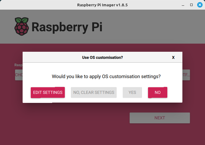 OS Customizations Prompt